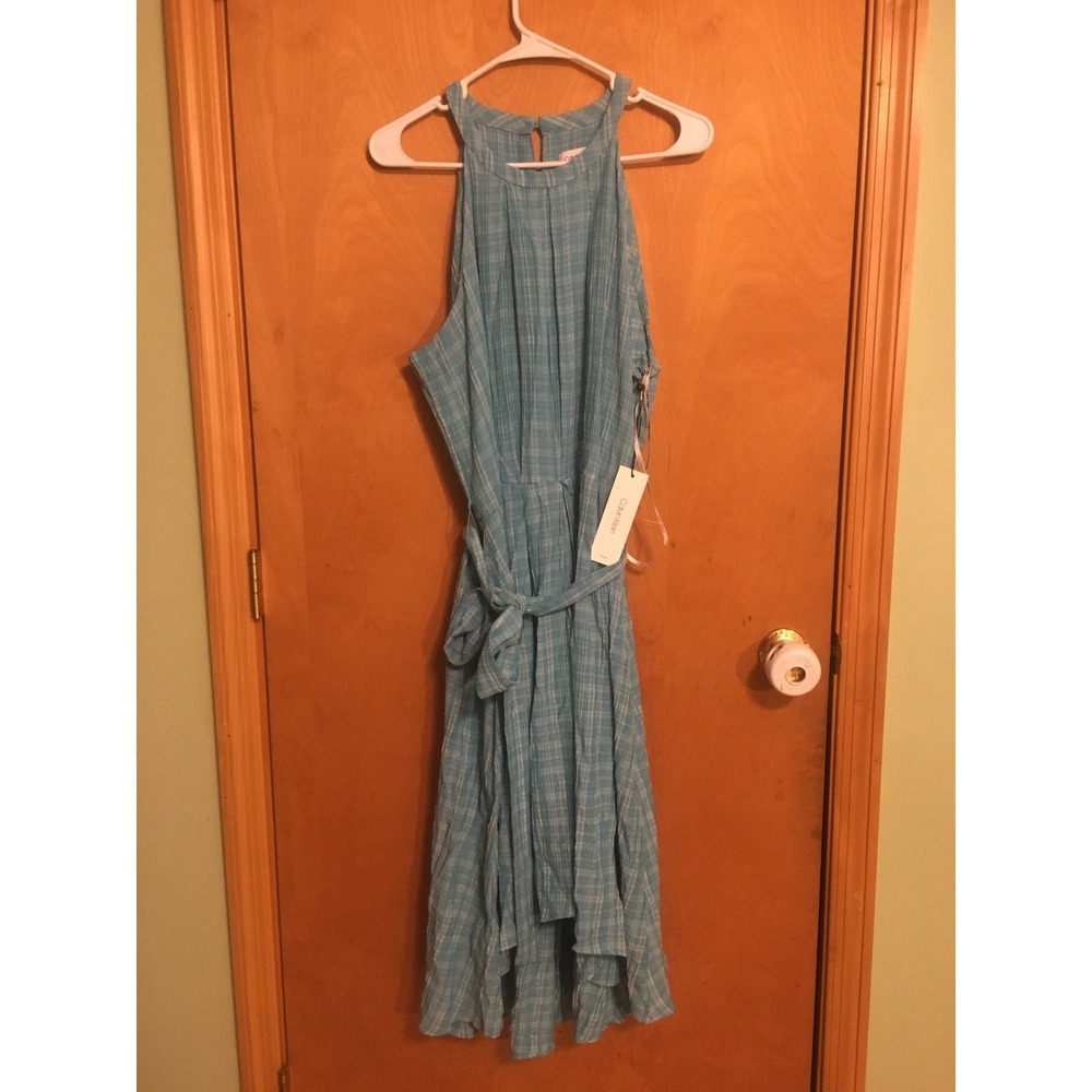 Calvin Klein Women's Dress NWT Size 16 – Blue Lightweight Midi – Elegant‎ Sleeve
